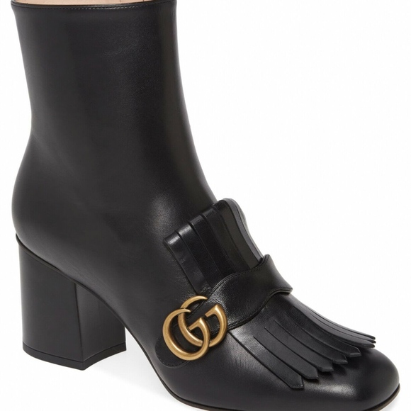 Gucci Shoes - New Gucci GG Marmont Fringe Bootie 6 US 36EU Black